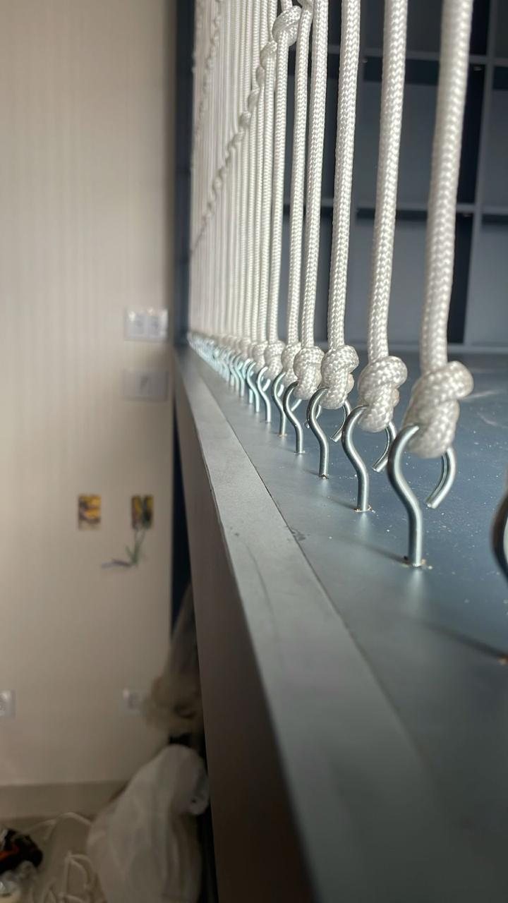 Detalhe da fixação da corda náutica